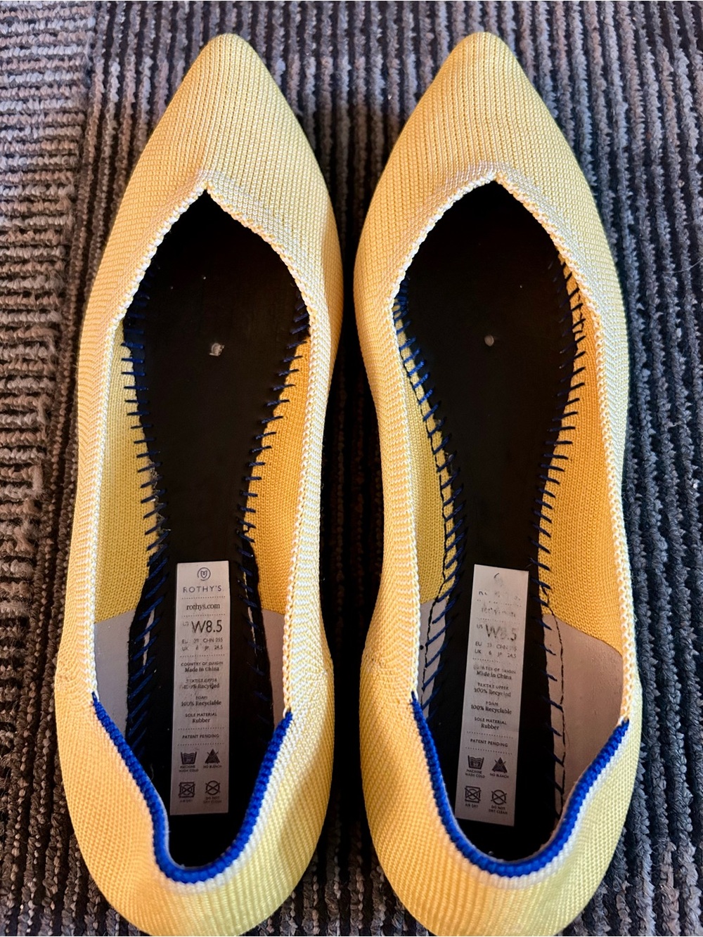 Rothy's Marigold Yellow The Point Retired Slip On Knit Ballet Flats 8.5 EU 39 - Picture 9 of 14